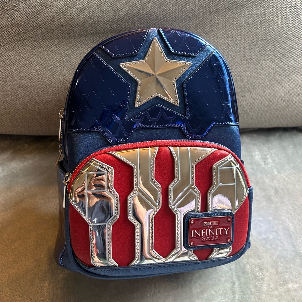 Loungefly Marvel Shine Captain America Mini Backpack